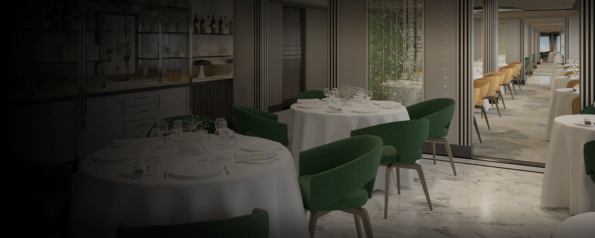 chartreuse rendering aboard seven seas prestige cruise ship