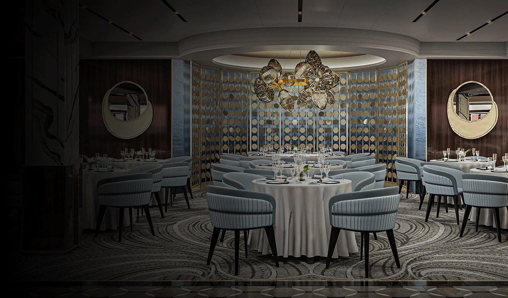 compass rose rendering aboard seven seas prestige cruise ship