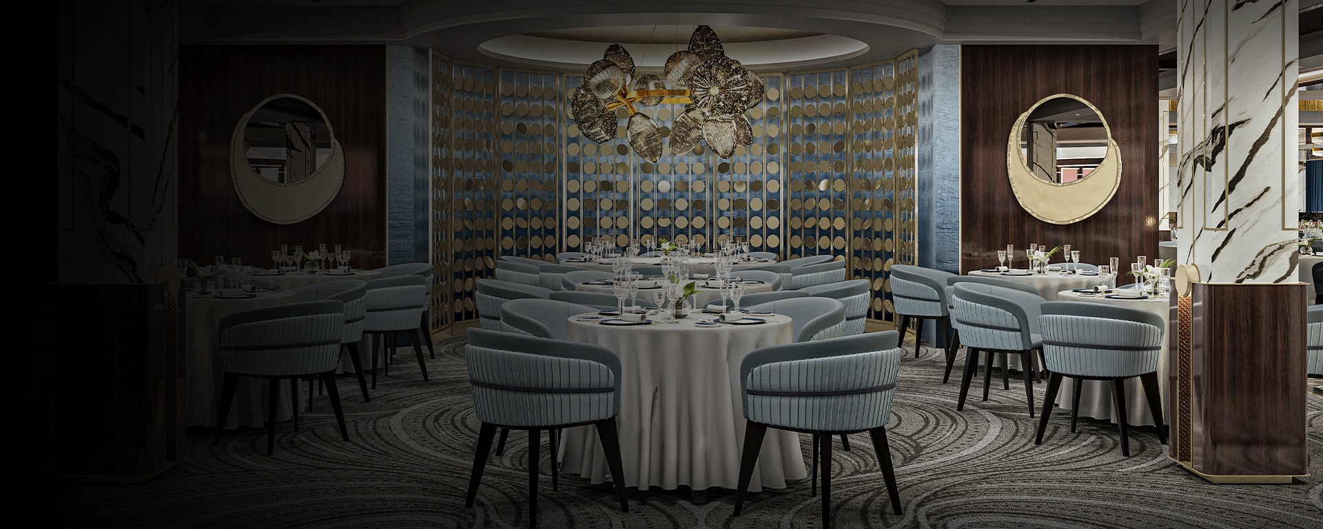 compass rose rendering aboard seven seas prestige cruise ship