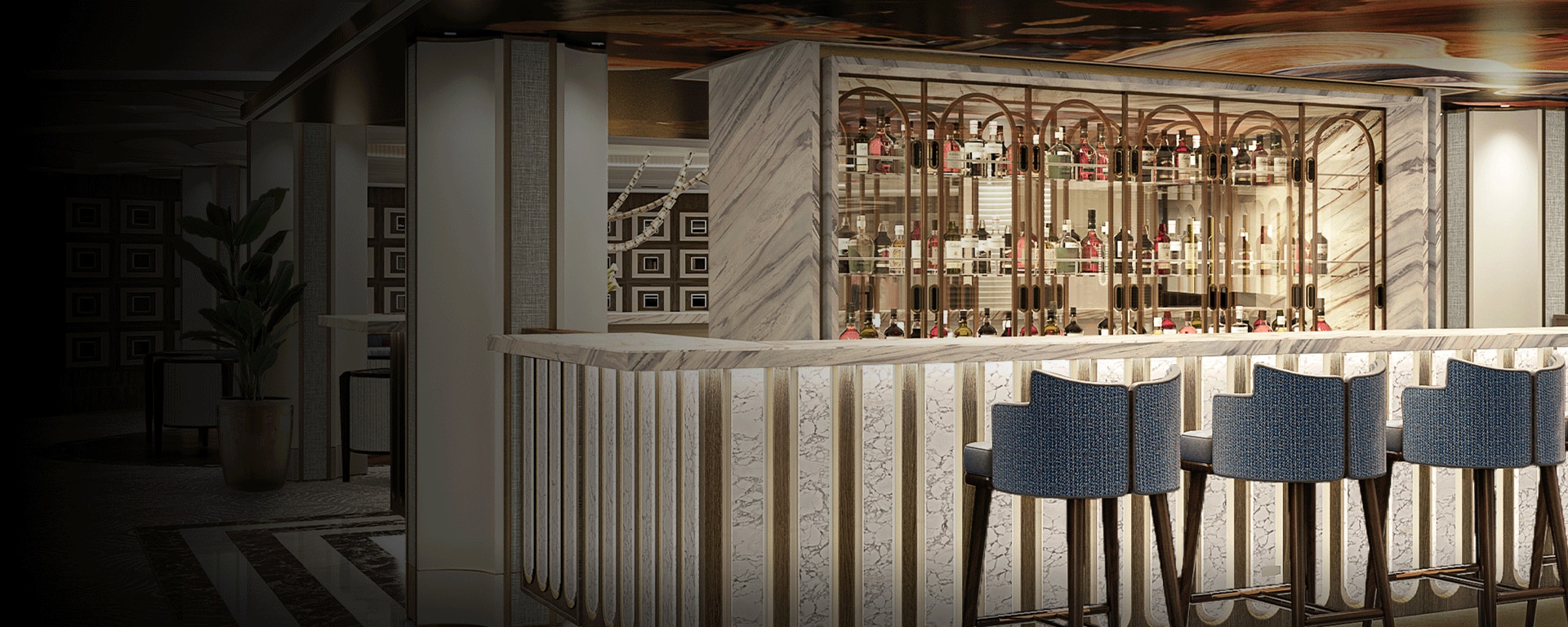 galileos bar rendering aboard seven seas prestige cruise ship