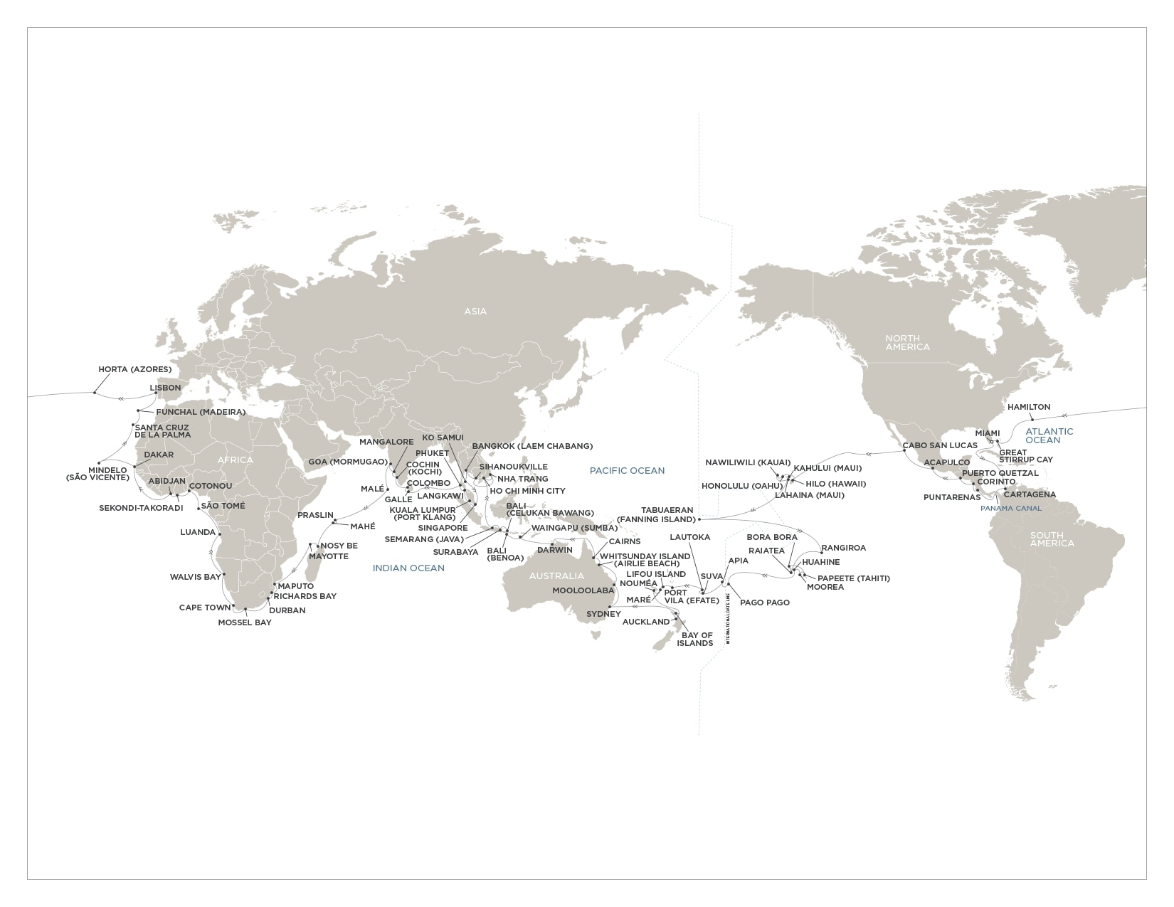 2026 World Cruise Map Image 