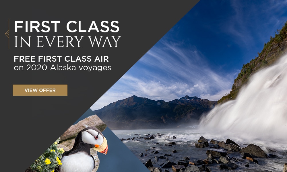 FREE First-Class Air on Alaska Voyages