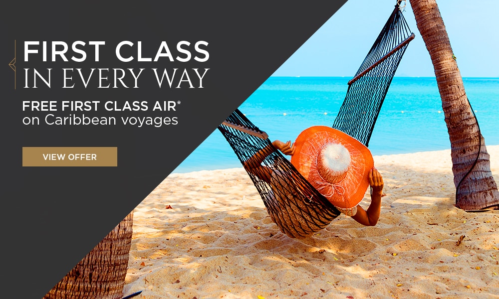 FREE First-Class Air on Caribbean                            Voyages