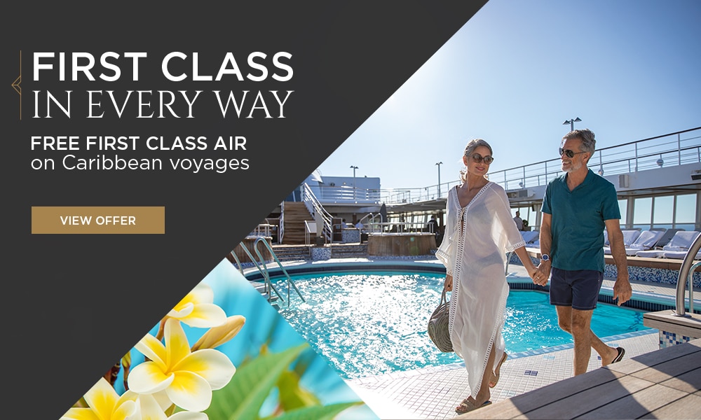 FREE First-Class Air on Caribbean                            Voyages